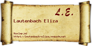 Lautenbach Eliza névjegykártya